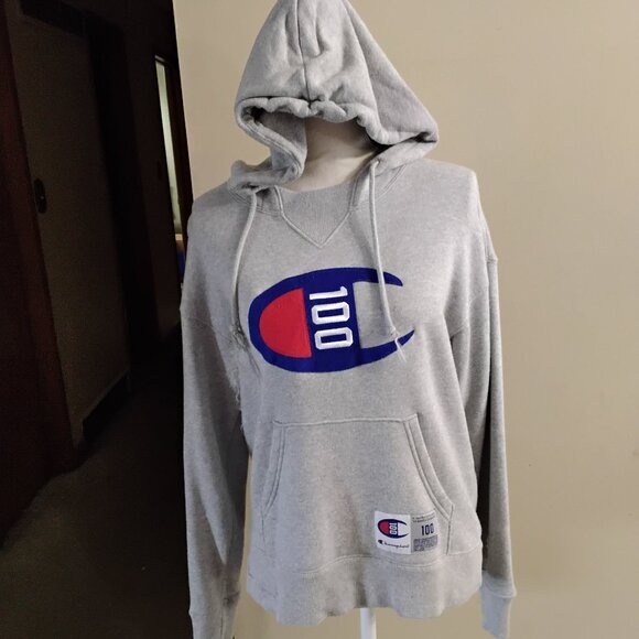 Champion Tops - Champion Heather Gray Hoodie with Logo Size S